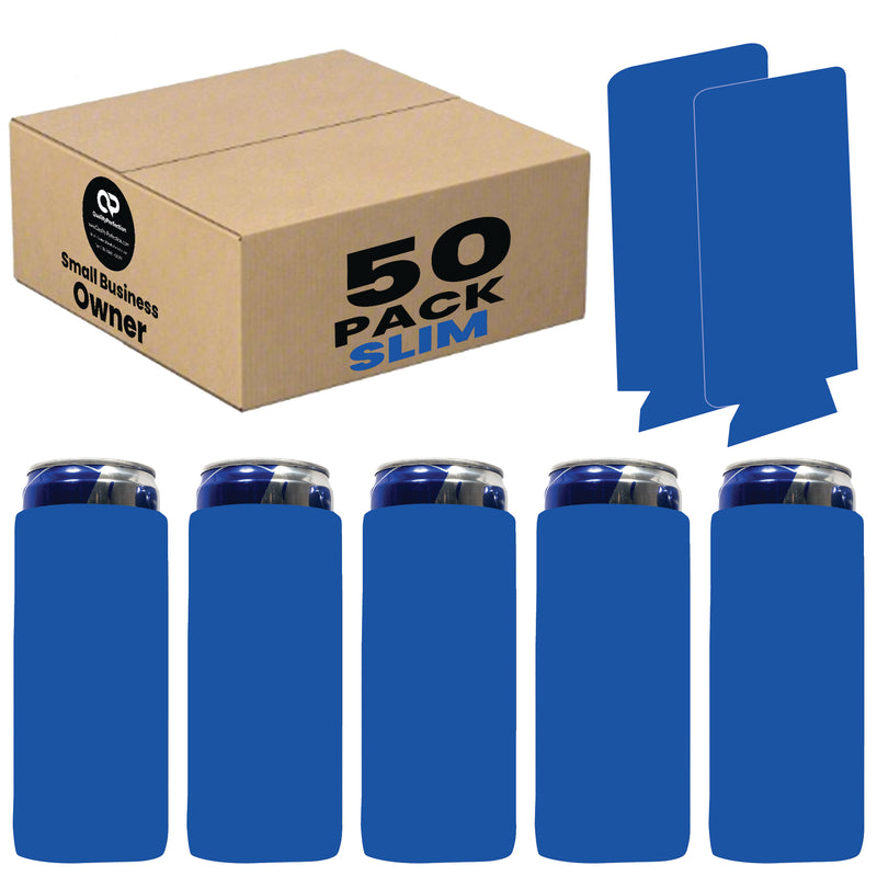Slim Foam Can Koozie Sleeves 12 oz Blank Skinny Soft Sleeves - 50 Units