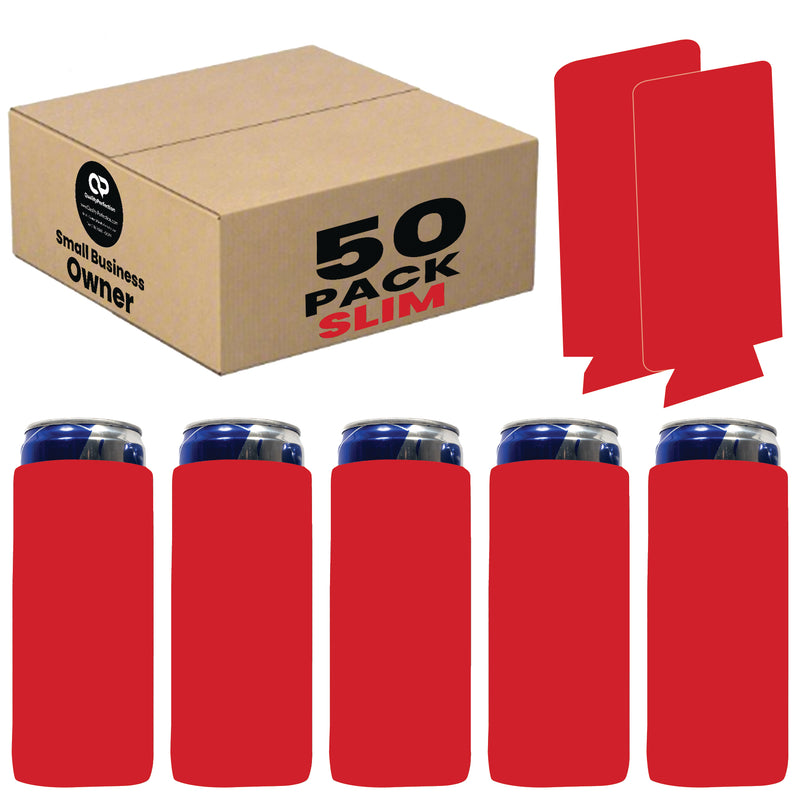 Slim Foam Can Koozie Sleeves 12 oz Blank Skinny Soft Sleeves - 50 Units