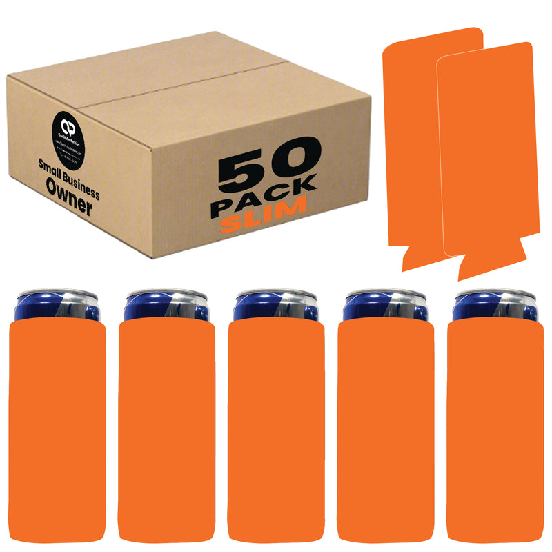 Slim Foam Can Koozie Sleeves 12 oz Blank Skinny Soft Sleeves - 50 Units