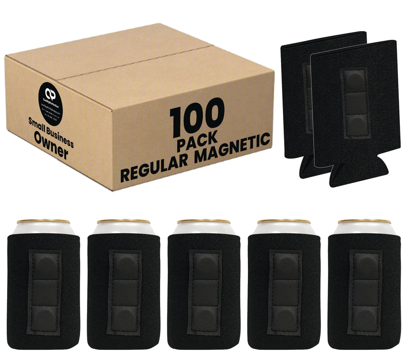 Magnetic Can Sleeve 12 oz Regular Blank Neoprene 4mm Thick - 100 Units Bulk - 3 magnets