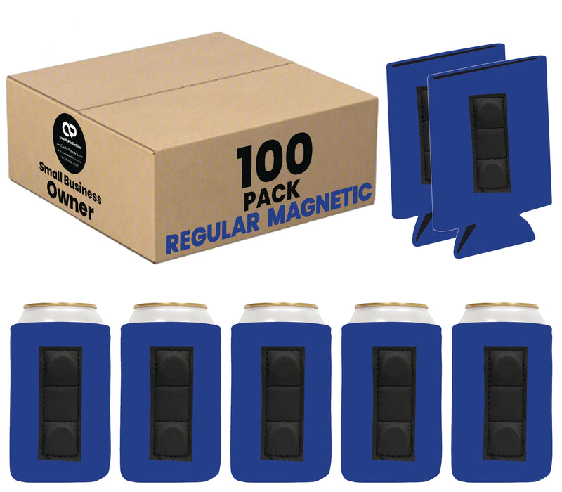 100 Units Magnetic Neoprene Can Sleeve 12 oz Regular Size 4mm Thick - Bulk