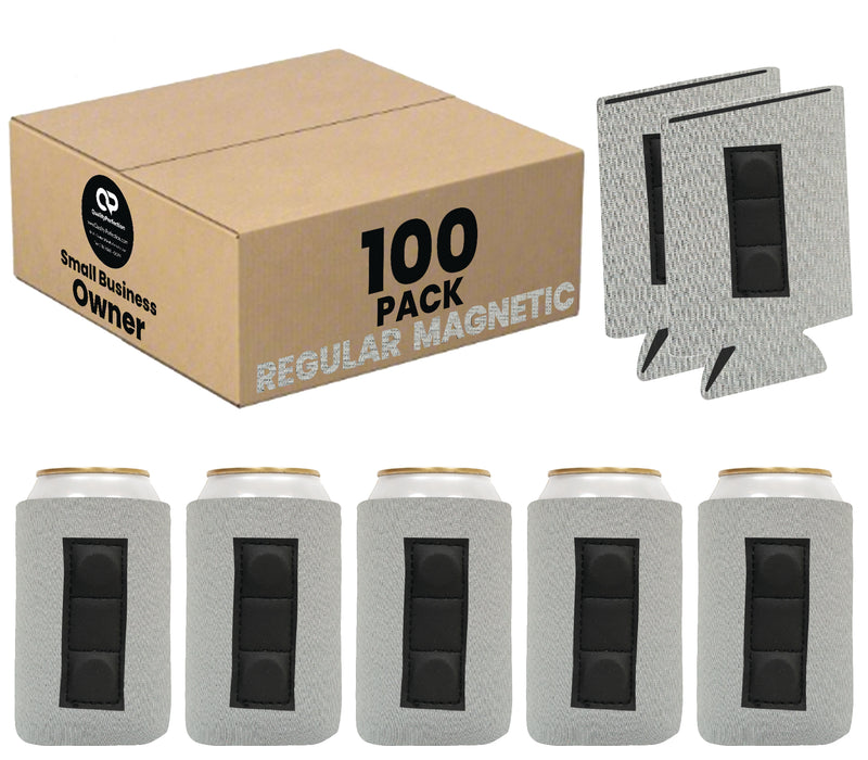 Magnetic Can Sleeve 12 oz Regular Blank Neoprene 4mm Thick - 100 Units Bulk - 3 magnets