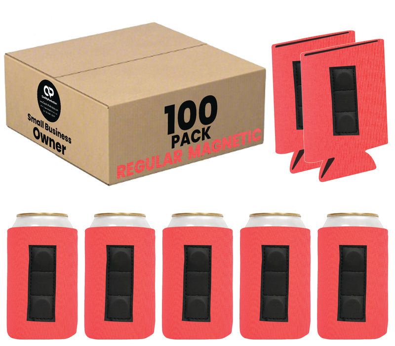 Magnetic Can Sleeve 12 oz Regular Blank Neoprene 4mm Thick - 100 Units Bulk - 3 magnets
