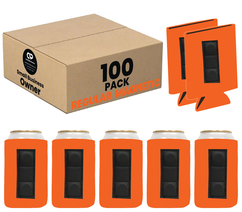 Magnetic Can Sleeve 12 oz Regular Blank Neoprene 4mm Thick - 100 Units Bulk - 3 magnets