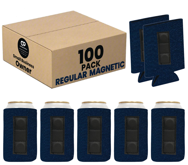 Magnetic Can Sleeve 12 oz Regular Blank Neoprene 4mm Thick - 100 Units Bulk - 3 magnets