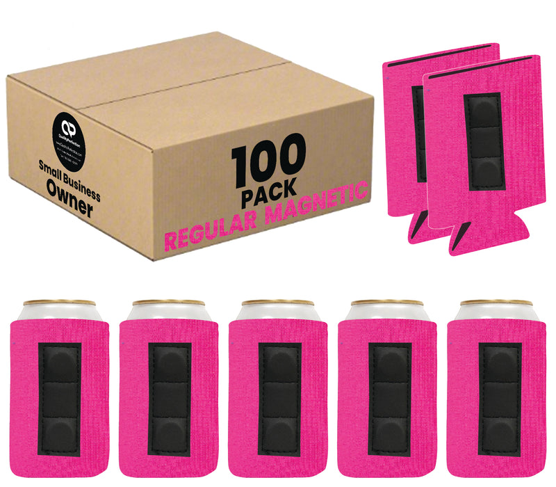 Magnetic Can Sleeve 12 oz Regular Blank Neoprene 4mm Thick - 100 Units Bulk - 3 magnets
