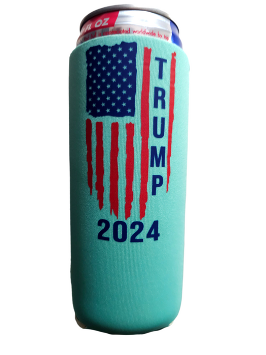 Trump 2024 With American Flag Slim Cooler, Neoprene 4mm - 1 unit
