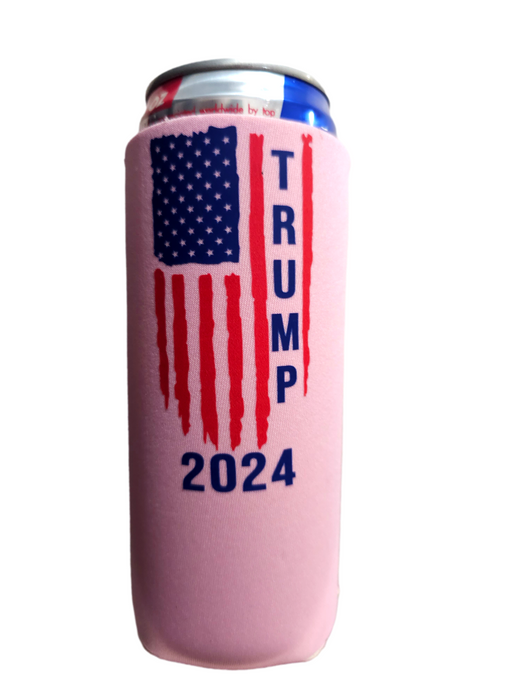 Trump 2024 With American Flag Slim Cooler, Neoprene 4mm - 1 unit