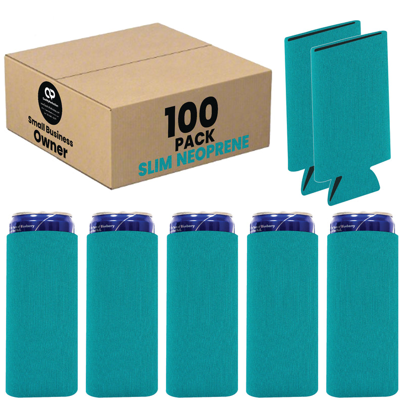 Slim Blank Can Coolers, Skinny Coolie 4mm Neoprene - 100 Units