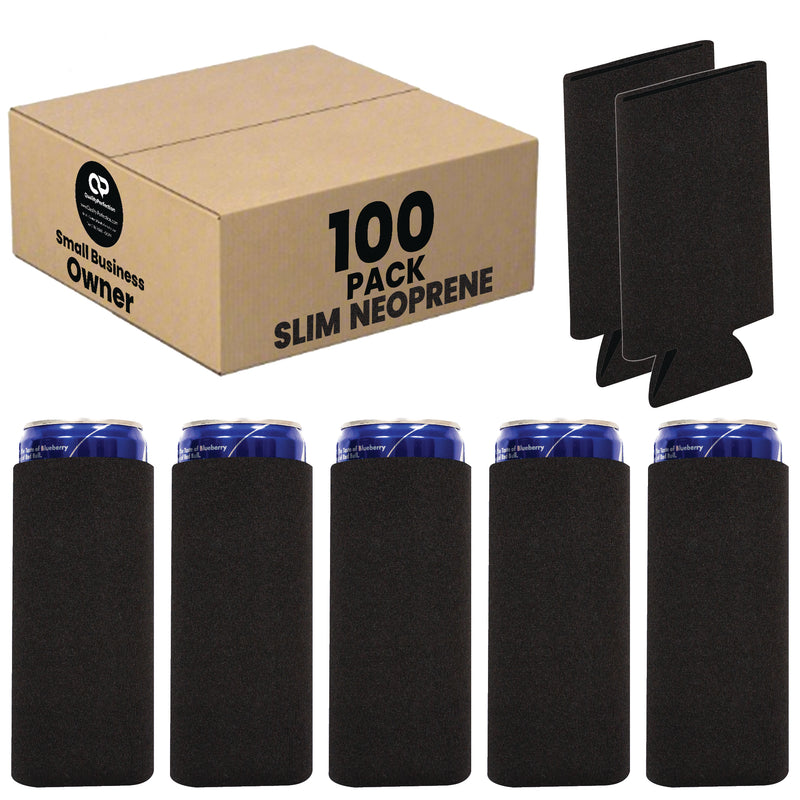 Slim Blank Can Coolers, Skinny Coolie 4mm Neoprene - 100 Units