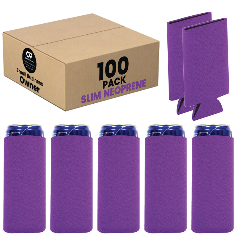 Slim Blank Can Coolers, Skinny Coolie 4mm Neoprene - 100 Units