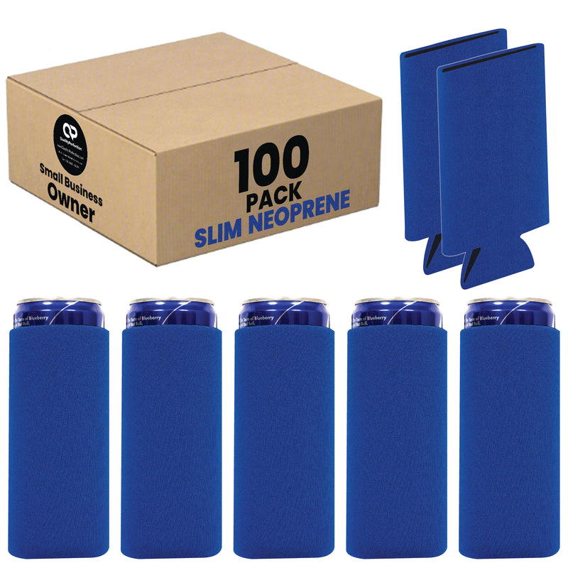 Slim Blank Can Coolers, Skinny Coolie 4mm Neoprene - 100 Units