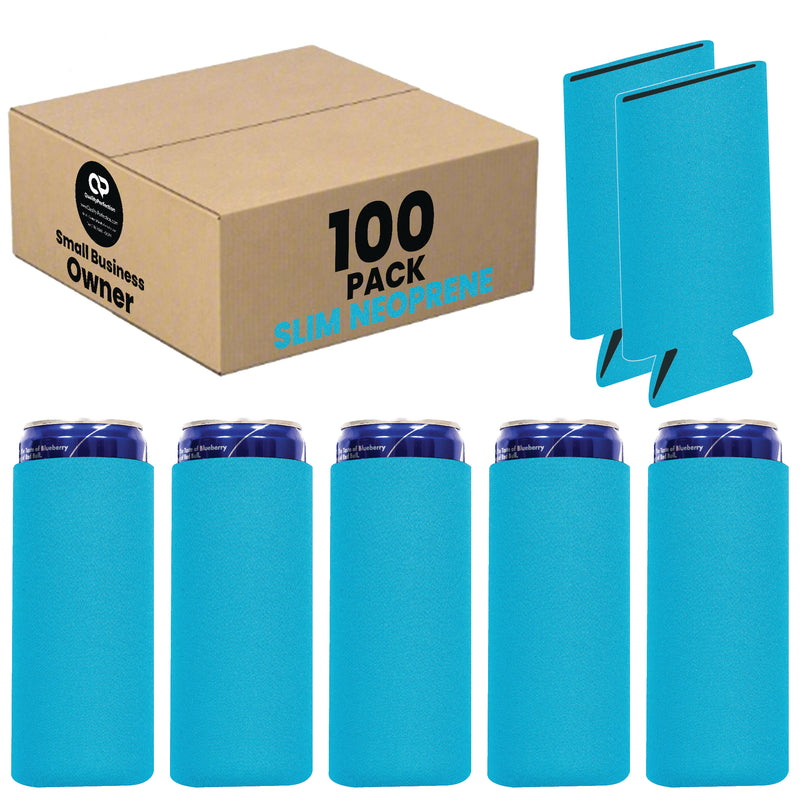 Slim Blank Can Coolers, Skinny Coolie 4mm Neoprene - 100 Units