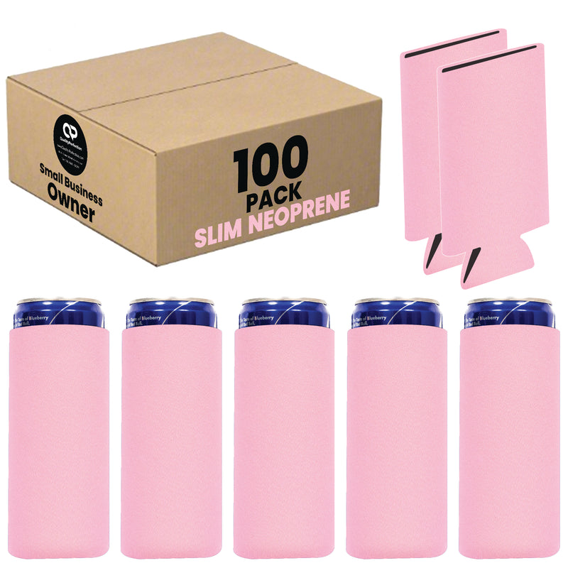 Slim Blank Can Coolers, Skinny Coolie 4mm Neoprene - 100 Units
