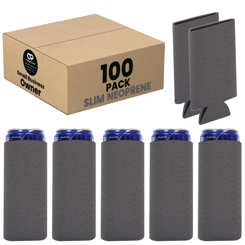 Slim Blank Can Coolers, Skinny Coolie 4mm Neoprene - 100 Units
