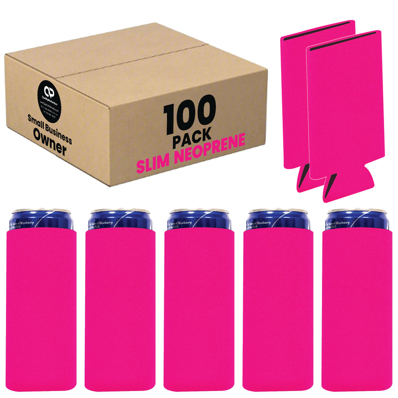 Slim Blank Can Coolers, Skinny Coolie 4mm Neoprene - 100 Units
