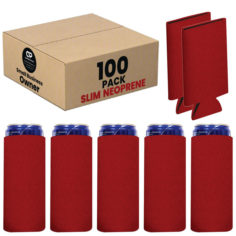 Slim Blank Can Coolers, Skinny Coolie 4mm Neoprene - 100 Units