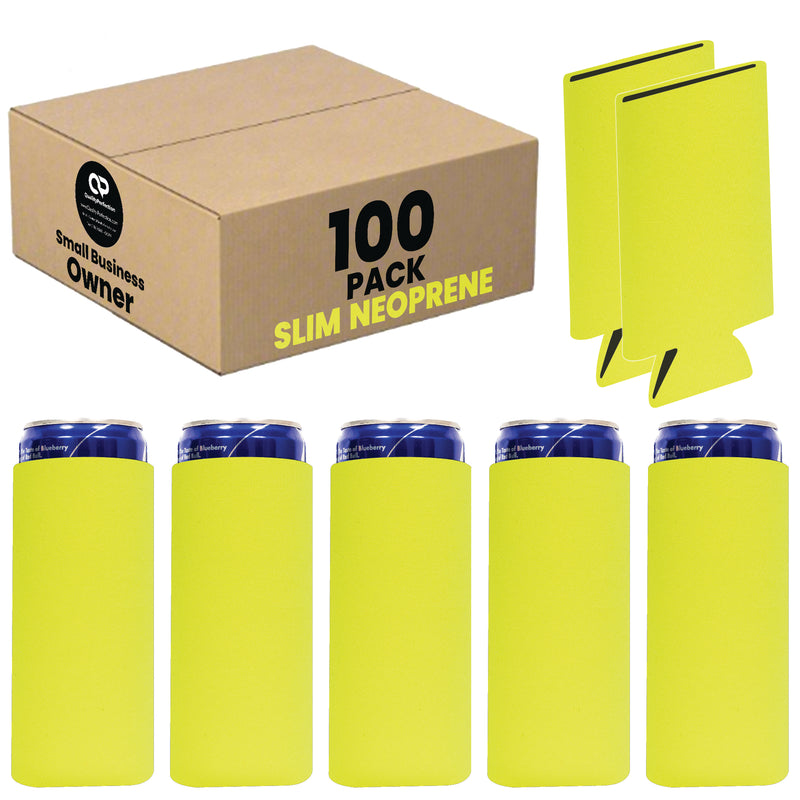 Slim Blank Can Coolers, Skinny Coolie 4mm Neoprene - 100 Units