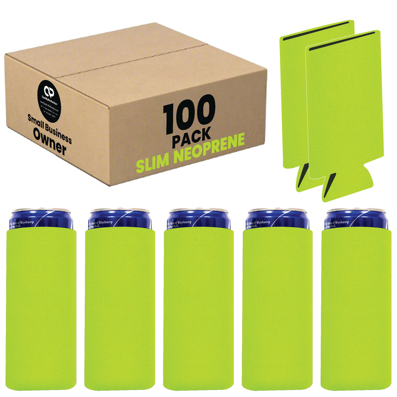 Slim Blank Can Coolers, Skinny Coolie 4mm Neoprene - 100 Units