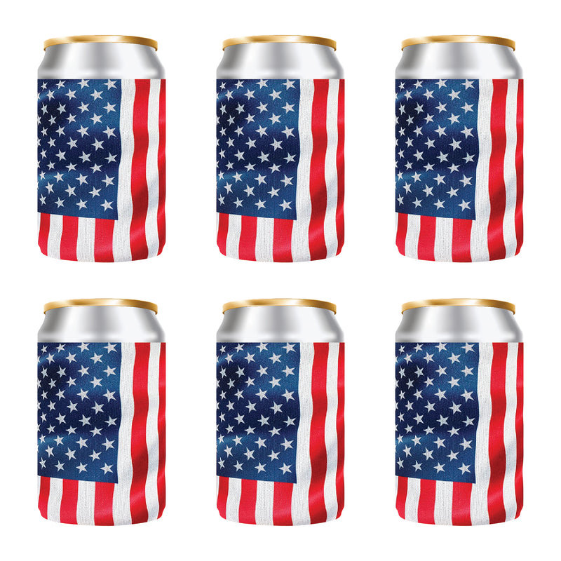 American Flag Can Coolers 4mm Thick Neoprene 12 oz