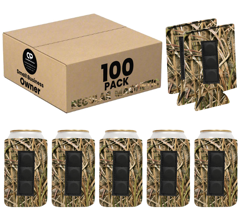 Magnetic Can Sleeve 12 oz Regular Blank Neoprene 4mm Thick - 100 Units Bulk - 3 magnets