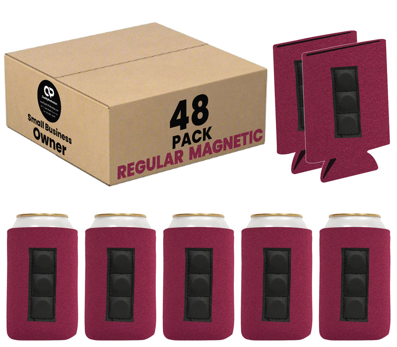 Magnetic Can Cooler 12 oz Blank Regular Neoprene 4mm Thick - 48 Units Bulk - 3 magnets
