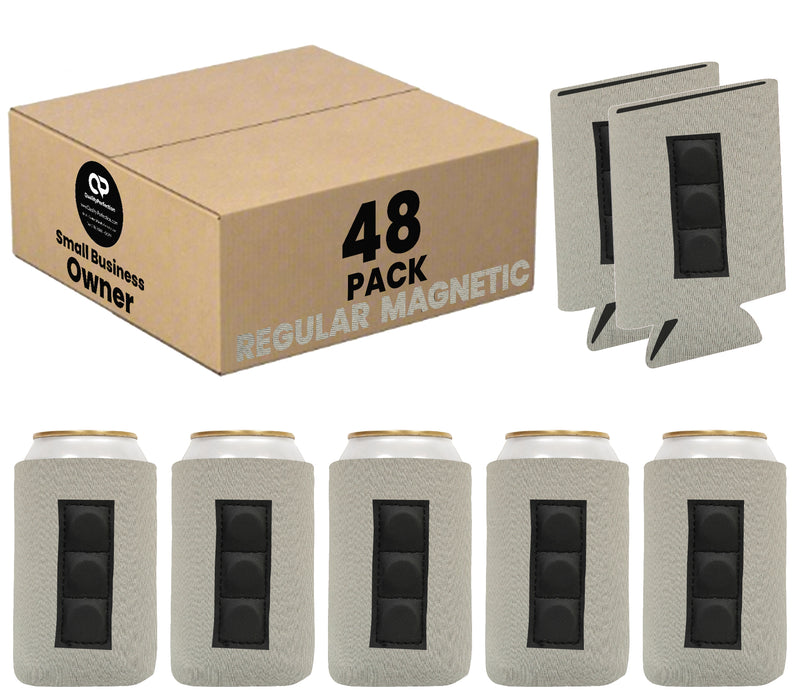 Magnetic Can Cooler 12 oz Blank Regular Neoprene 4mm Thick - 48 Units Bulk - 3 magnets