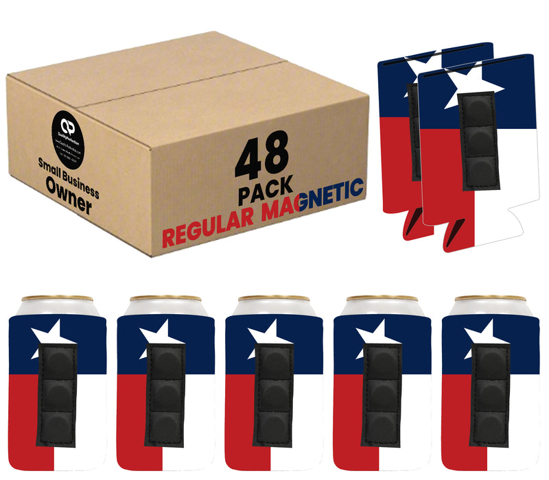 Magnetic Can Cooler 12 oz Blank Regular Neoprene 4mm Thick - 48 Units Bulk - 3 magnets