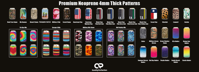 Pattern Regular Can Coolers 4mm Neoprene 12 oz - 1 Unit
