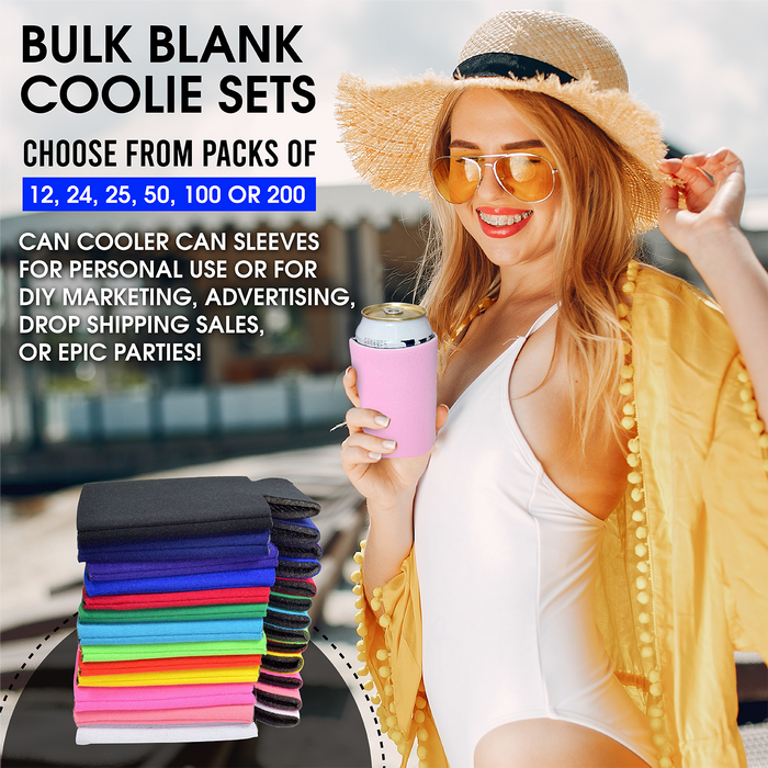 Can Cooler Sleeves Foam 12 oz 4mm Bulk - Box of Mix colors we choose