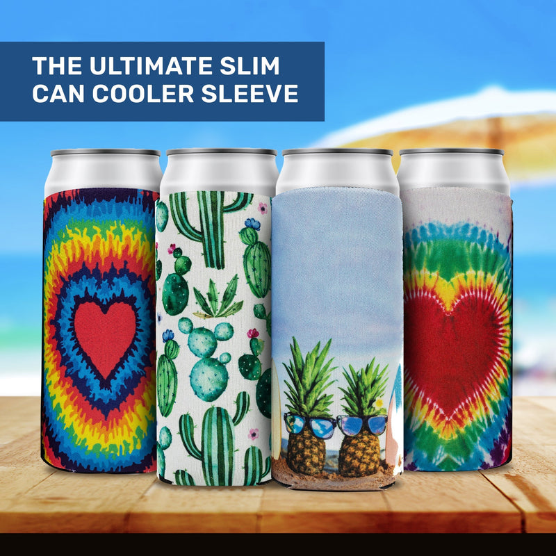 Ms Ananas Slim Can Cooler Sleeves, Skinny Neoprene 4mm Thickness