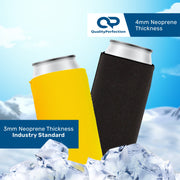 Slim Can Cooler Sleeves, Premium 4mm Skinny Can Coolers Neoprene 24 Pack - QualityPerfection