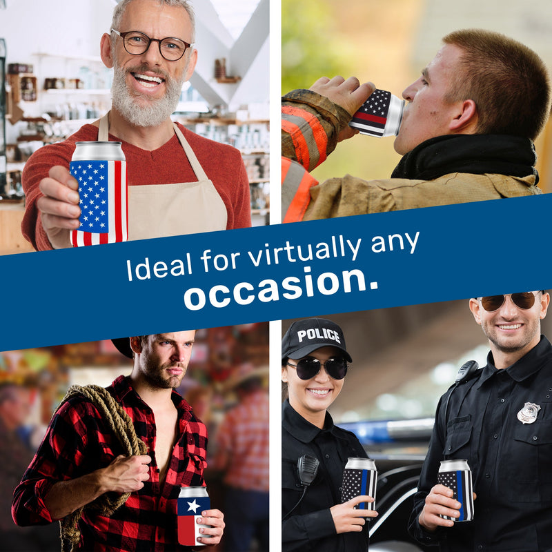 American Flag Can Coolers 4mm Thick Neoprene 12 oz