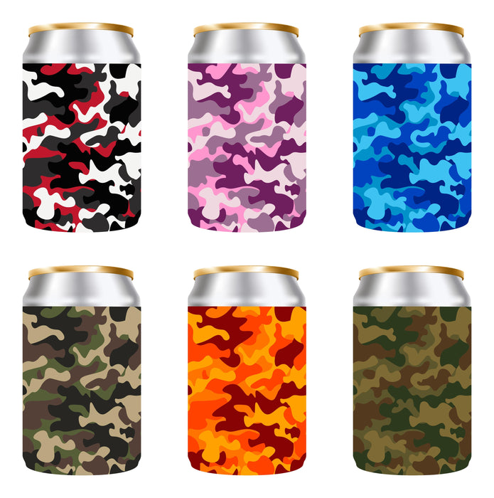 Military Mix Camo Can Cooler, 12 oz Regular Neoprene 4mm Thick