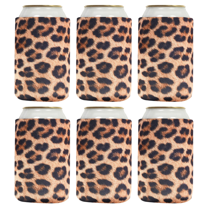 Neoprene Can Cooler Sleeves, Leopard Regular Size 12 oz