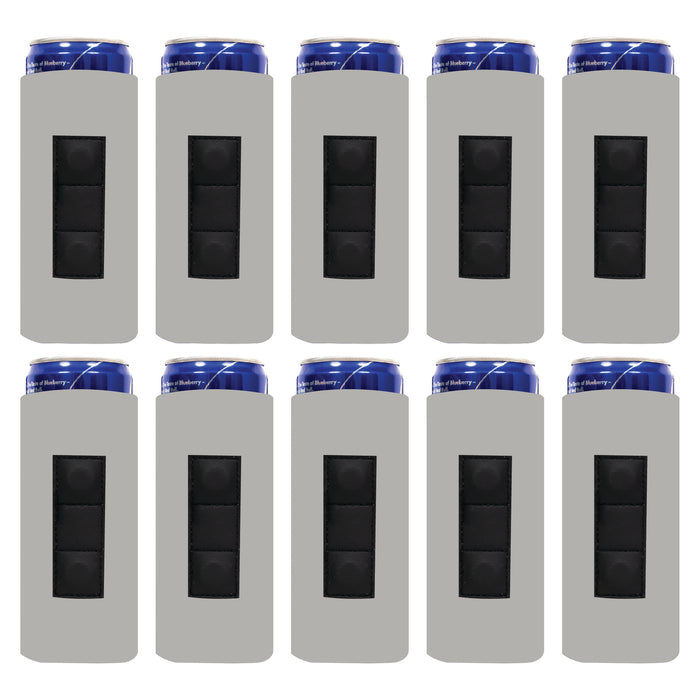 10 Unit Magnetic Slim Can Cooler Sleeve 12 oz, 4mm Neoprene - Bulk