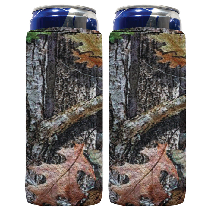 Camo Forest Slim Can Cooler Sleeves, Skinny Neoprene -4mm Thickness