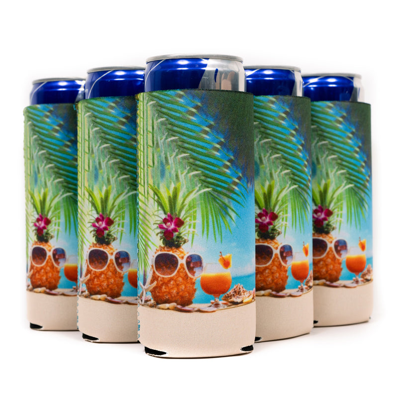 Ms Ananas Slim Can Cooler Sleeves, Skinny Neoprene 4mm Thickness