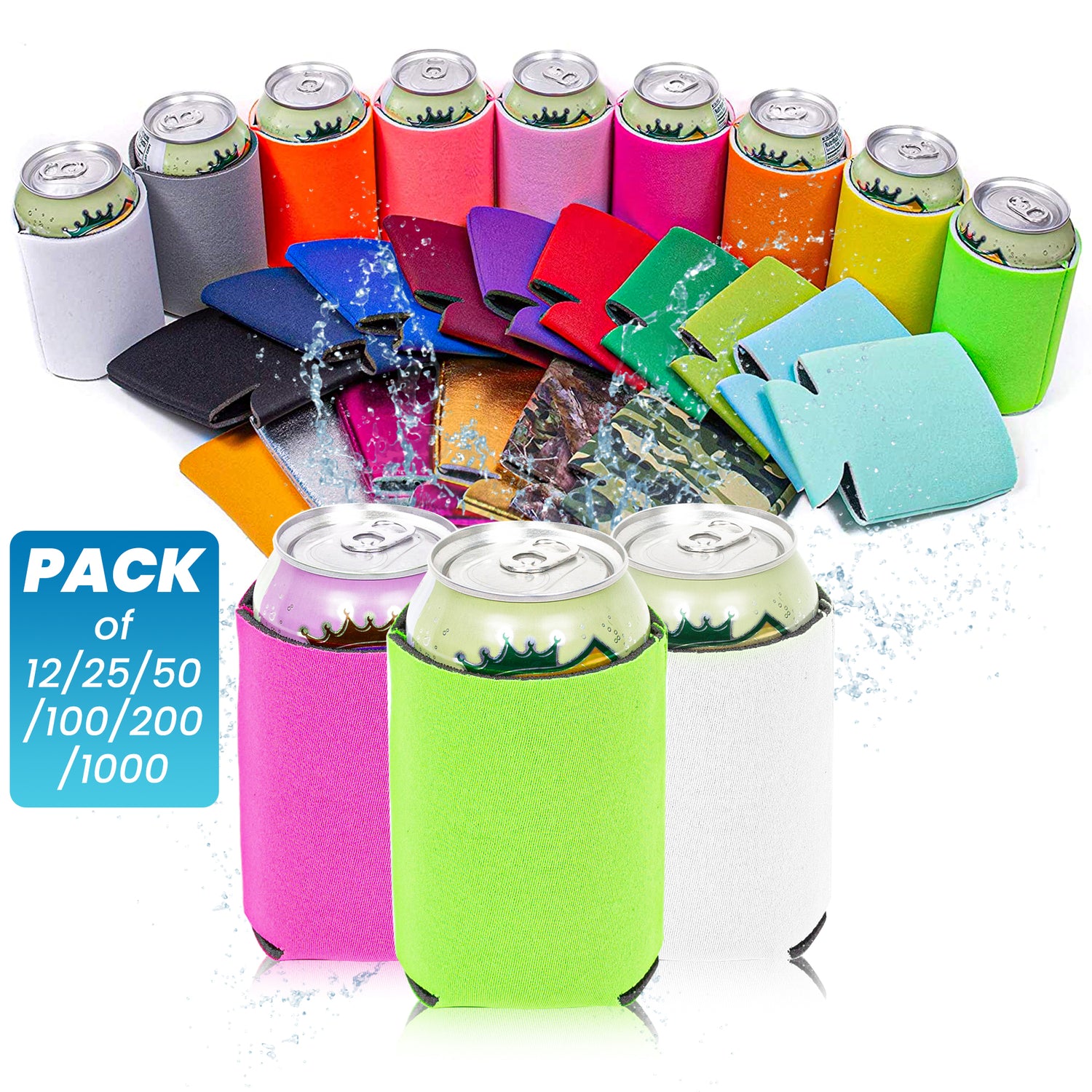 More Than 40 Colors of Neoprene and Foam Can Coolers