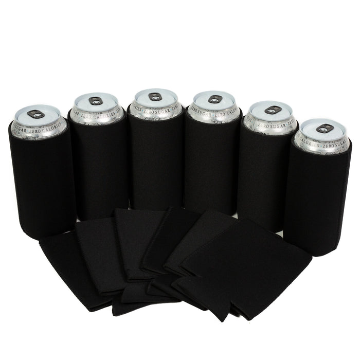 16 oz Black Can Cooler , Tallboy 4mm Thick Neoprene - 1, 6 Units