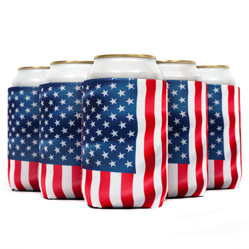 American Flag Can Coolers 4mm Thick Neoprene 12 oz