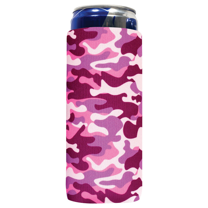 Camo Military Pink Slim Can Cooler Sleeves, 12oz Neoprene 4mm Thick