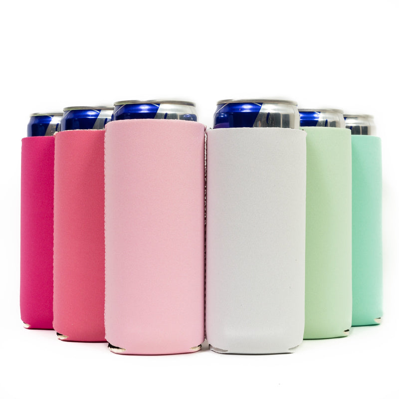 Slim Can Cooler Sleeves, Premium 4mm Skinny Can Coolers Neoprene 24 Pack - QualityPerfection