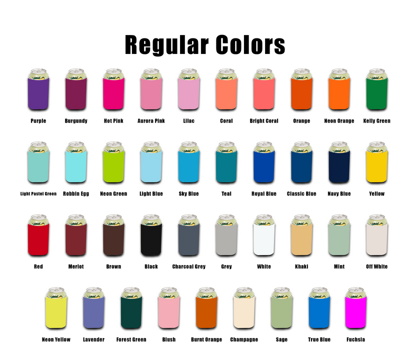 Blank Neoprene Can Cooler 4mm Thick Regular size 12 oz - 12 Units