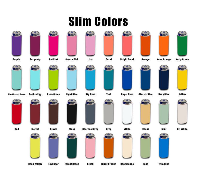 Slim Can Coolers, Skinny Coolie 4mm Neoprene - 100 Pack Bulk