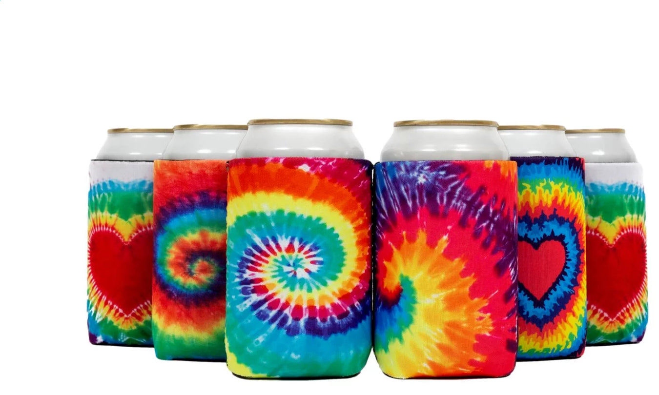 Tie Dye Foam Can Koozie Sleeves Great For Big Events and Parties 