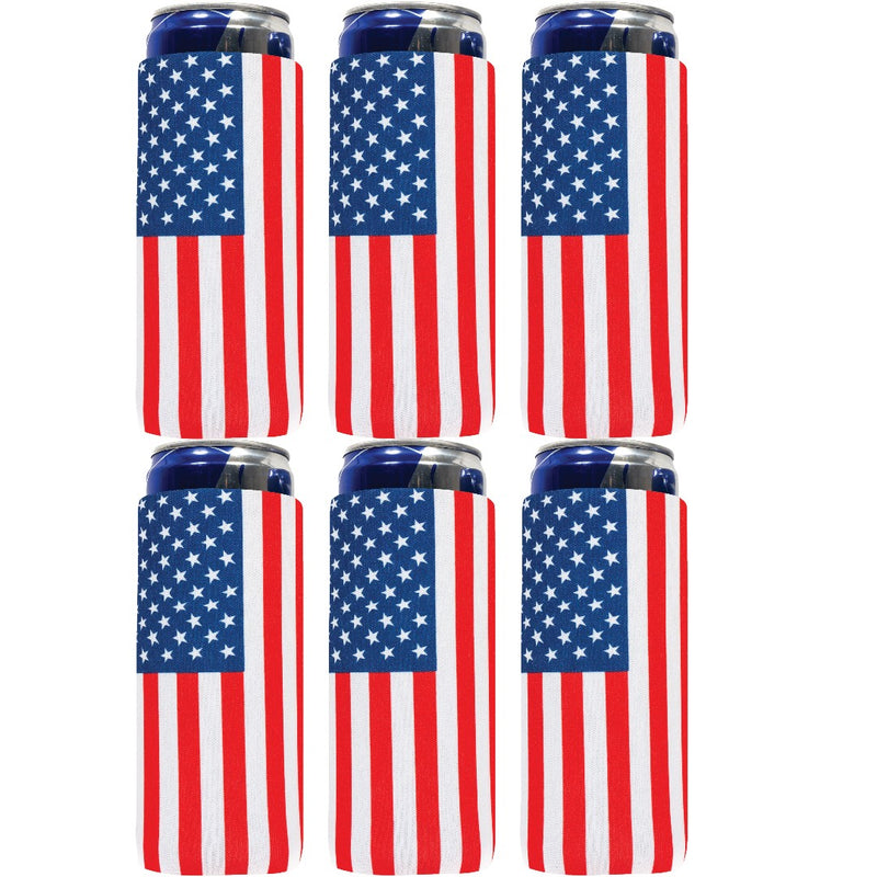 Magnetic Slim Can Cooler 12 oz, Blank 3 Magnets 4mm Neoprene - Set of 6