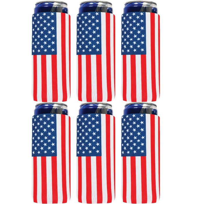 Magnetic Slim Can Cooler 12 oz, 3 Magnets 4mm Neoprene - Set of 6