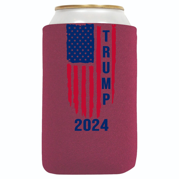 Trump 2024 American Flag Regular Can Cooler Sleeves, Neoprene 4mm - 1 Unit