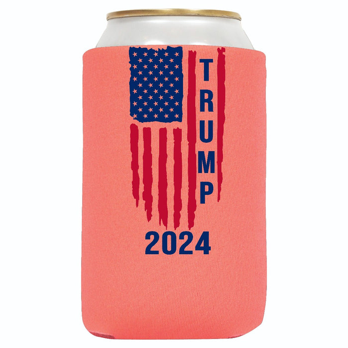 Trump 2024 American Flag Regular Can Cooler Sleeves, Neoprene 4mm - 1 Unit